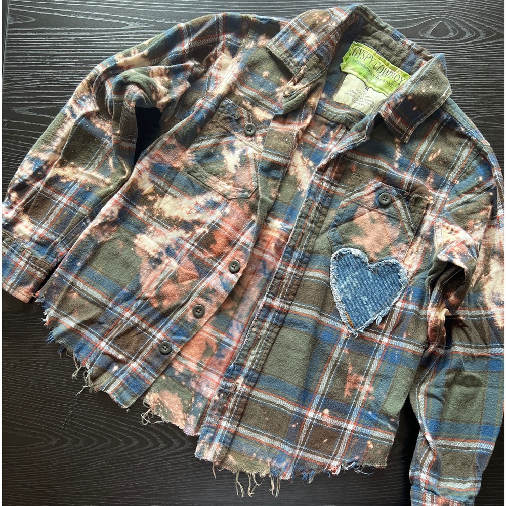 Gypsy Cowboy Brand Sz M (8-10) children’s bleached flannel button down.